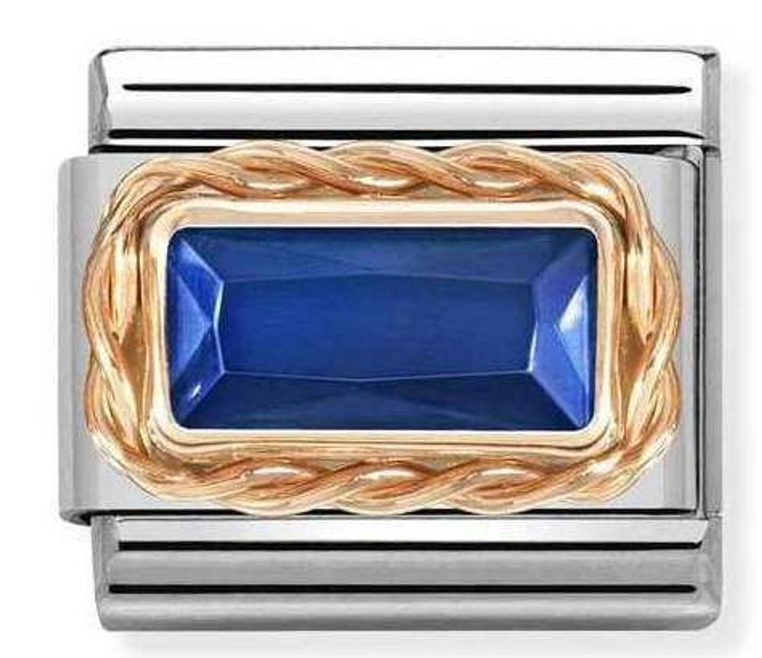 Nomination Link 9K zawieszka różowe złoto 'Granatowa cyrkonia' 430604 007.jpg